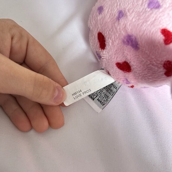 Ganz Webkinz Plush Love Frog Pink Red Hearts Stuffed Animal HM144 - NO CODE - Picture 7 of 7